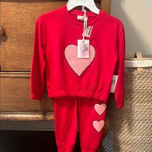 Red sweat set 4T